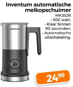 Trekpleister Inventum automatische melkopschuimer aanbieding