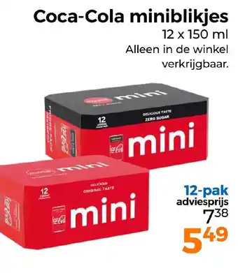 Trekpleister Coca-Cola miniblikjes aanbieding