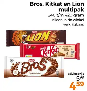 Trekpleister Bros, Kitkat en Lion multipak aanbieding