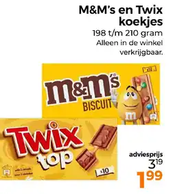 Trekpleister M&M's en Twix koekjes aanbieding