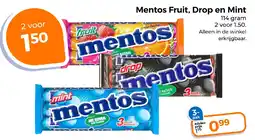 Trekpleister Mentos Fruit, Drop en Mint aanbieding