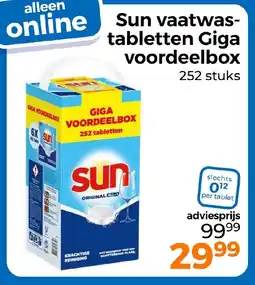 Trekpleister Sun vaatwas tabletten Giga voordeelbox aanbieding