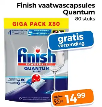 Trekpleister Finish vaatwascapsules Quantum aanbieding