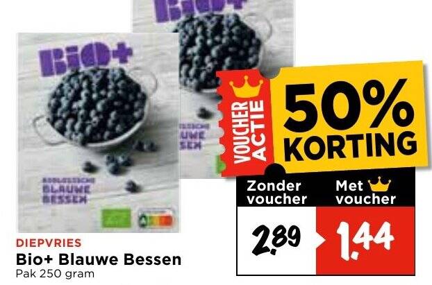 Bio+ Blauwe Bessen 250 g aanbieding bij Vomar Voordeelmarkt