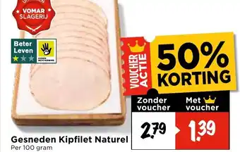 Vomar Voordeelmarkt Gesneden Kipfilet Naturel aanbieding