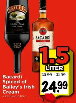 Vomar Voordeelmarkt Bacardi Spiced of Bailey's Irish Cream aanbieding