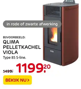 Praxis Qlima pelletkachel viola type 85 S-line aanbieding