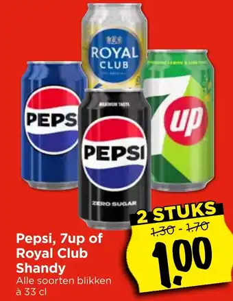 Vomar Voordeelmarkt Pepsi, 7up of Royal Club Shandy aanbieding