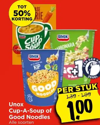 Vomar Voordeelmarkt Unox Cup A Soup of Good Noodles aanbieding