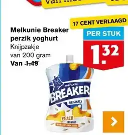 Hoogvliet Melkunie Breaker perzik yoghurt aanbieding