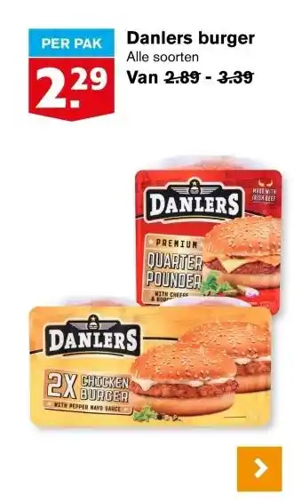 Hoogvliet Danlers burger aanbieding