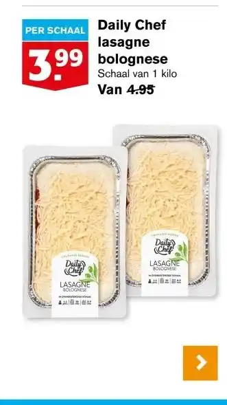 Hoogvliet Daily Chef lasagne bolognese aanbieding