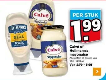 Hoogvliet Calvé of Hellmann's mayonaise aanbieding