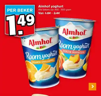 Hoogvliet Almhof yoghurt aanbieding