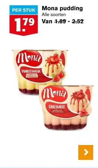 Hoogvliet Mona pudding aanbieding