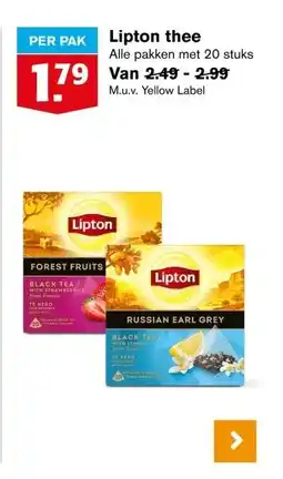 Hoogvliet Lipton thee aanbieding