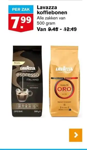 Hoogvliet Lavazza koffiebonen aanbieding