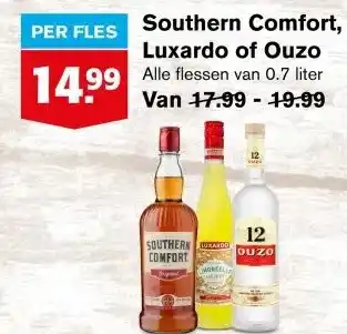 Hoogvliet Southern Comfort, Luxardo of Ouzo aanbieding