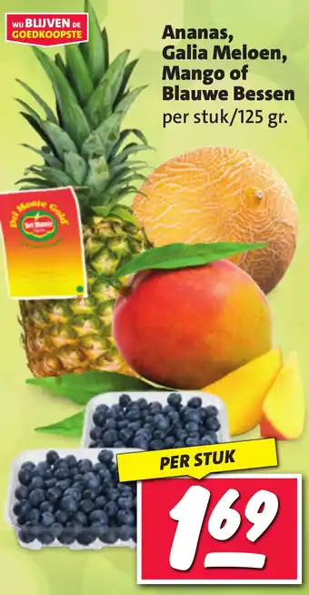 Nettorama Ananas, Galia Meloen, Mango of Blauwe Bessen aanbieding