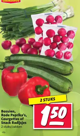 Nettorama Bosuien, Rode Paprika's, Courgettes of Snack Radijsjes aanbieding