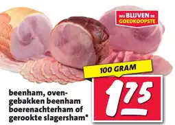 Nettorama beenham, oven- gebakken beenham boerenachterham of gerookte slagersham aanbieding