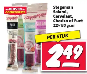 Nettorama Stegeman Salami, Cervelaat, Chorizo of Fuet aanbieding