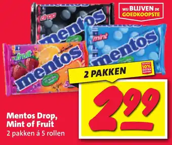 Nettorama Mentos Drop, Mint of Fruit aanbieding