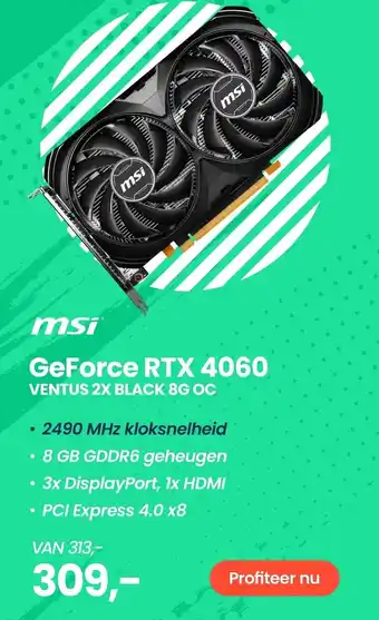 Paradigit msi GeForce RTX 4060 aanbieding