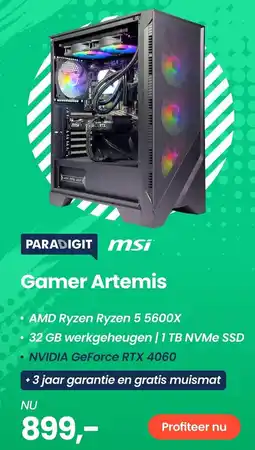 Paradigit Gamer Artemis aanbieding