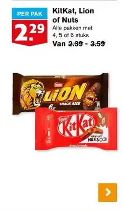 Hoogvliet KitKat, Lion of Nuts aanbieding