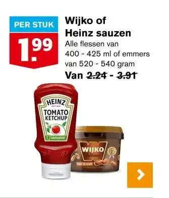 Hoogvliet Wijko of Heinz sauzen aanbieding