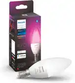 Bol.com Philips Hue Kaarslamp Lichtbron E14 - wit en gekleurd licht - 52W - Bluetooth aanbieding