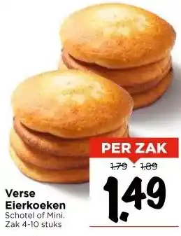 Vomar Voordeelmarkt Verse Eierkoeken Schotel of Mini. Zak 4-10 stuks aanbieding