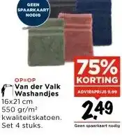 Vomar Voordeelmarkt Van der Valk Washandjes aanbieding