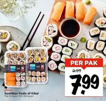 Vomar Voordeelmarkt OP=OP Sushibox Kodo of Kikai aanbieding