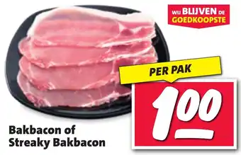 Boni Bakbacon of Streaky Bakbacon aanbieding