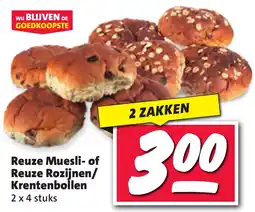 Boni Reuze Muesli of Reuze Rozijnen, Krentenbollen aanbieding