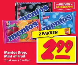 Boni Mentos Drop, Mint of Fruit aanbieding