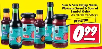 Boni Sum & Sam Ketjap Manis, Woksaus Sweet & Sour of Sambal Oelek aanbieding