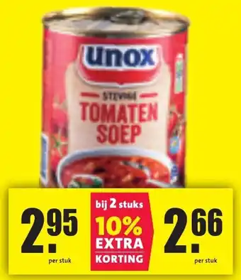 Boni Unox tomaten soep aanbieding