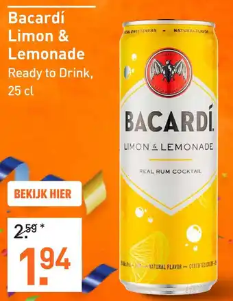 Gall & Gall Bacardí Limon & Lemonade aanbieding