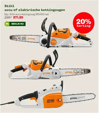 Welkoop Stihl accu of elektrische kettingzagen aanbieding