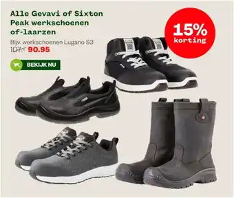 Welkoop Alle Gevavi of Sixton Peak werkschoenen of laarzen aanbieding