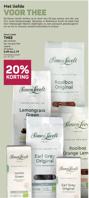 Ekoplaza Simon Lévelt Thee aanbieding