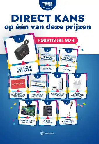 Vriendenloterij Direct kans op één van deze prijzen aanbieding