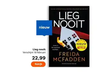 The Read Shop Lieg nooit Verschijnt 18 februari aanbieding