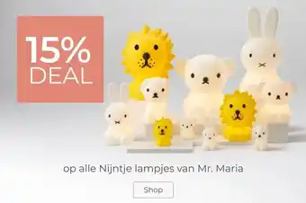 Prenatal 15% DEAL op alle Nijntje lampjes van Mr. Maria aanbieding