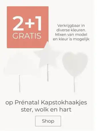 Prenatal op Prénatal Kapstokhaakjes ster, wolk en hart aanbieding