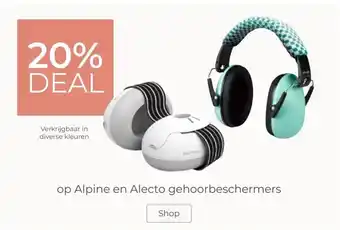 Prenatal 20% DEAL op Alpine en Alecto gehoorbeschermers aanbieding