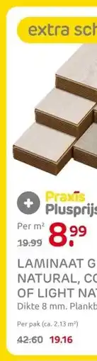 Praxis LAMINAAT GRACE NATURAL, COSY NATURAL OF LIGHT NATURAL aanbieding